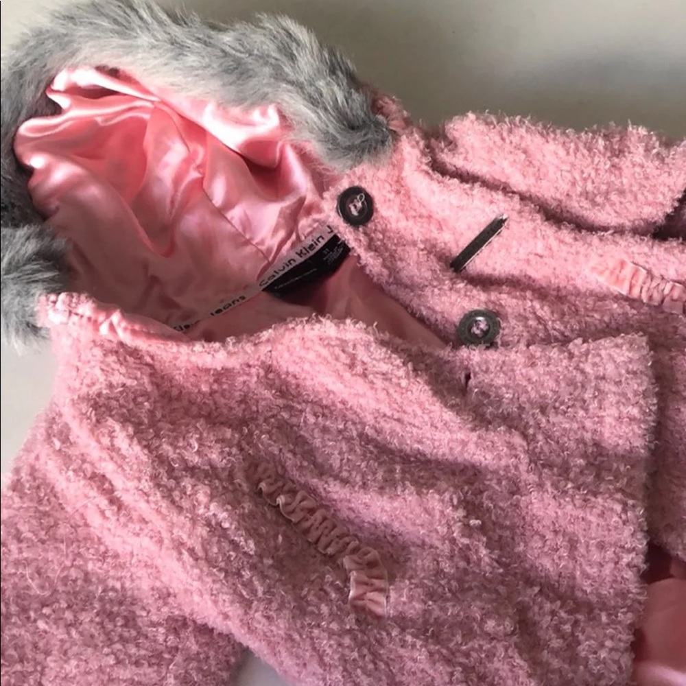 3T girls Calvin Klein fuzzy jacket